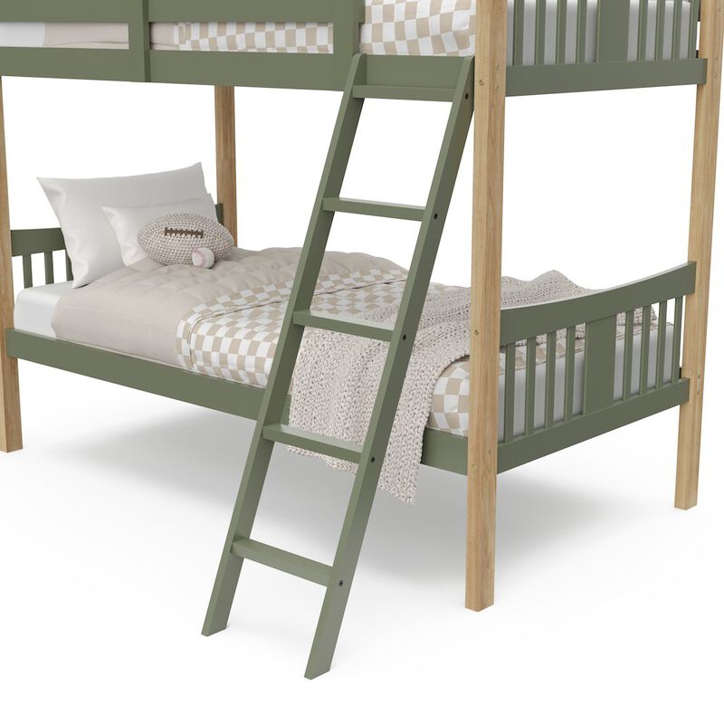 Storkcraft Caribou Twin-over-Twin Bunk Bed (Olive with Natural)
