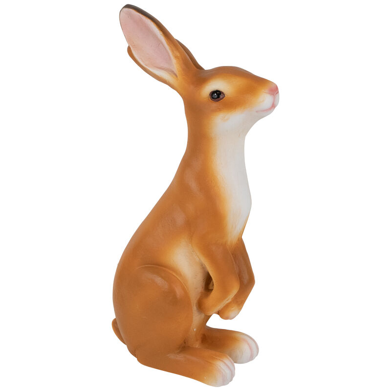 Standing Curious Bunny Outdoor Garden Statue - 19"