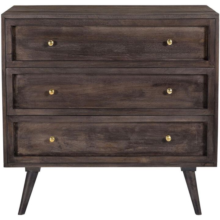 Cambridge Parkview Mango Wood 3-Drw Chest, Wood Front Drawers, 33.5Wx18Dx31.5H