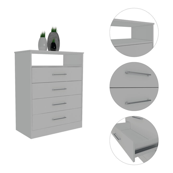 Cassville 4-Drawer 1-Shelf Dresser White