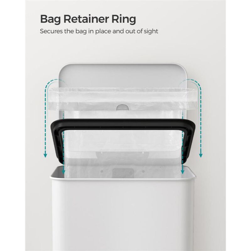 10.5 Gallon Trash Can for Efficient Waste Management and Space-Saving