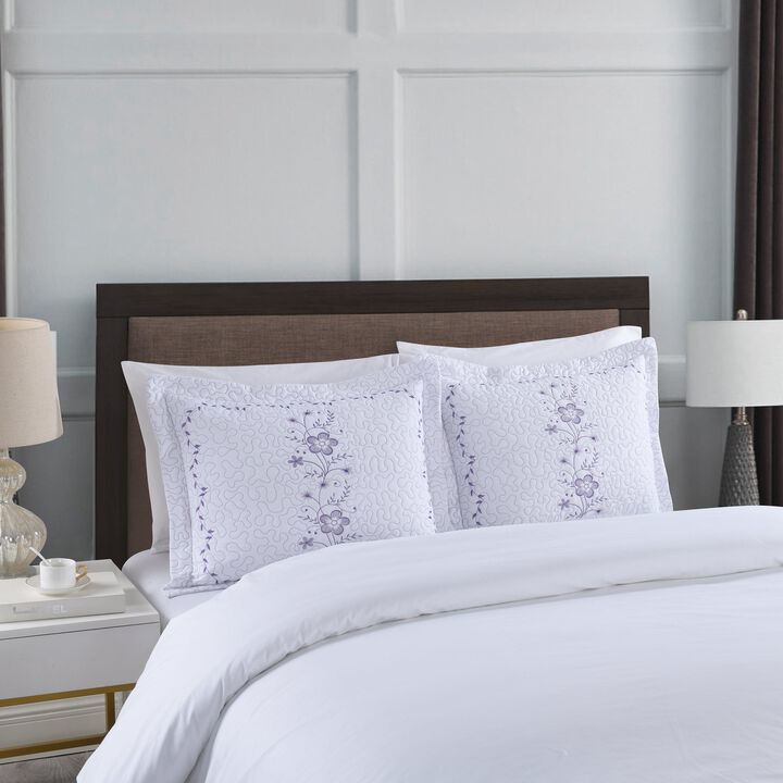 Marcielo 2 Pcs Embroidered Floral Pillow Shams