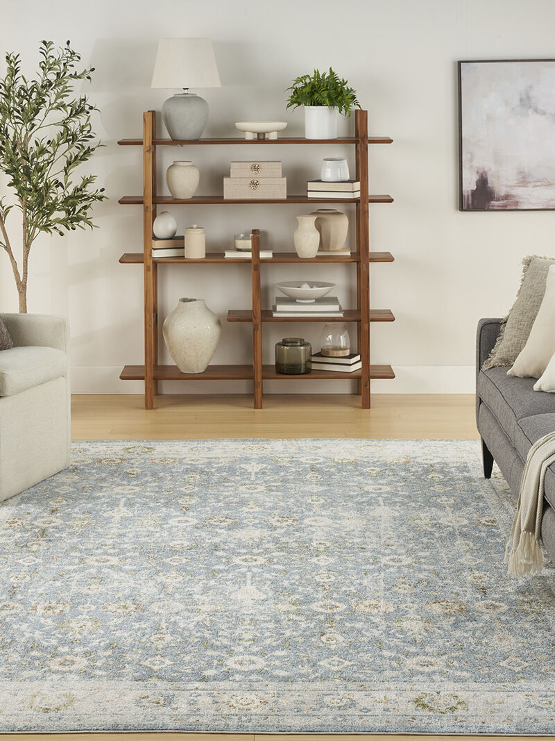 Astra Machine Washable ASW16 Teal/Beige 7'10" x 10' Rug