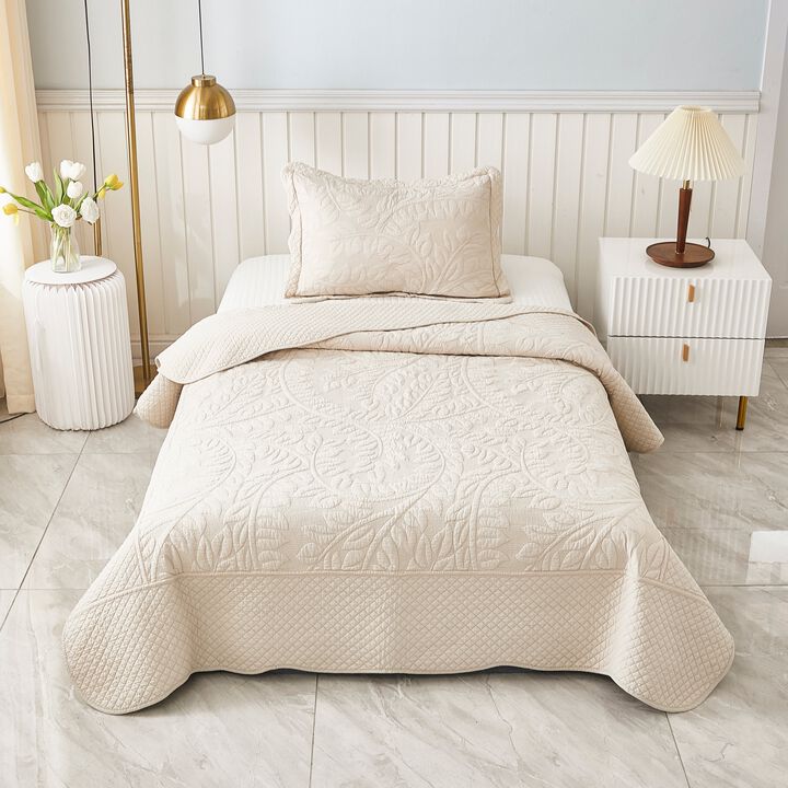 MarCielo 100% Cotton Oversized Bedspread Quilt Set T