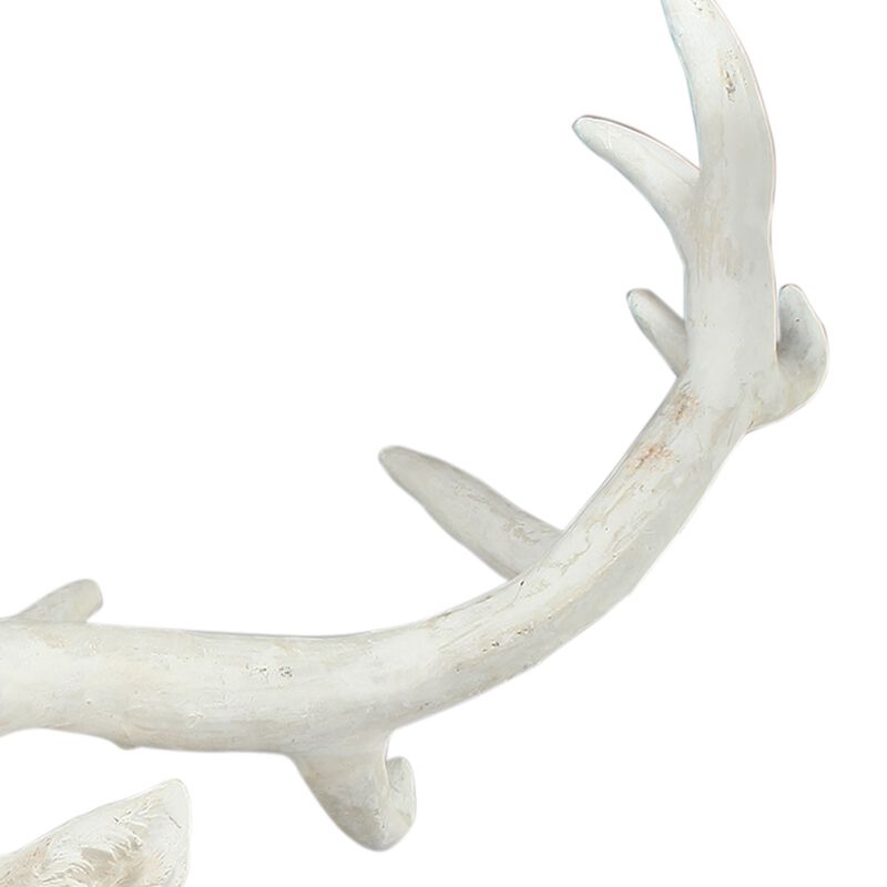 Magnesia Deer Head Wall Accent, White - Benzara