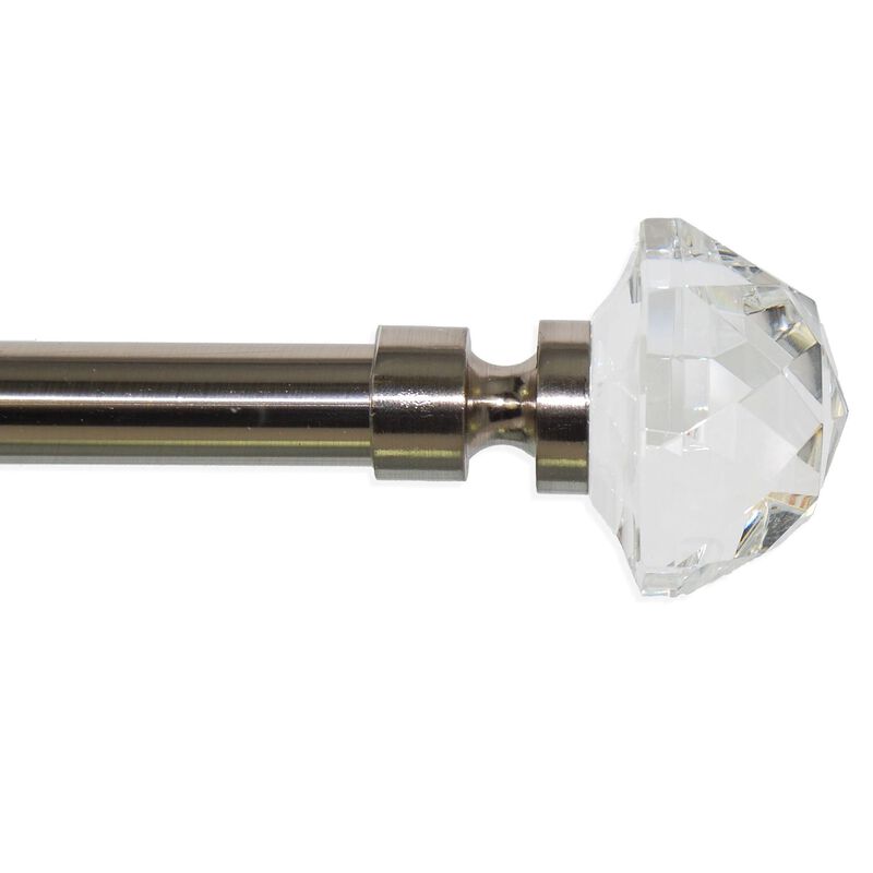 Crystale Gem Finial Curtain Rod Set, Adjustable Length from 30" to 78"