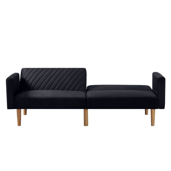 77.2 in. Velvet Twin Size Sofa Bed