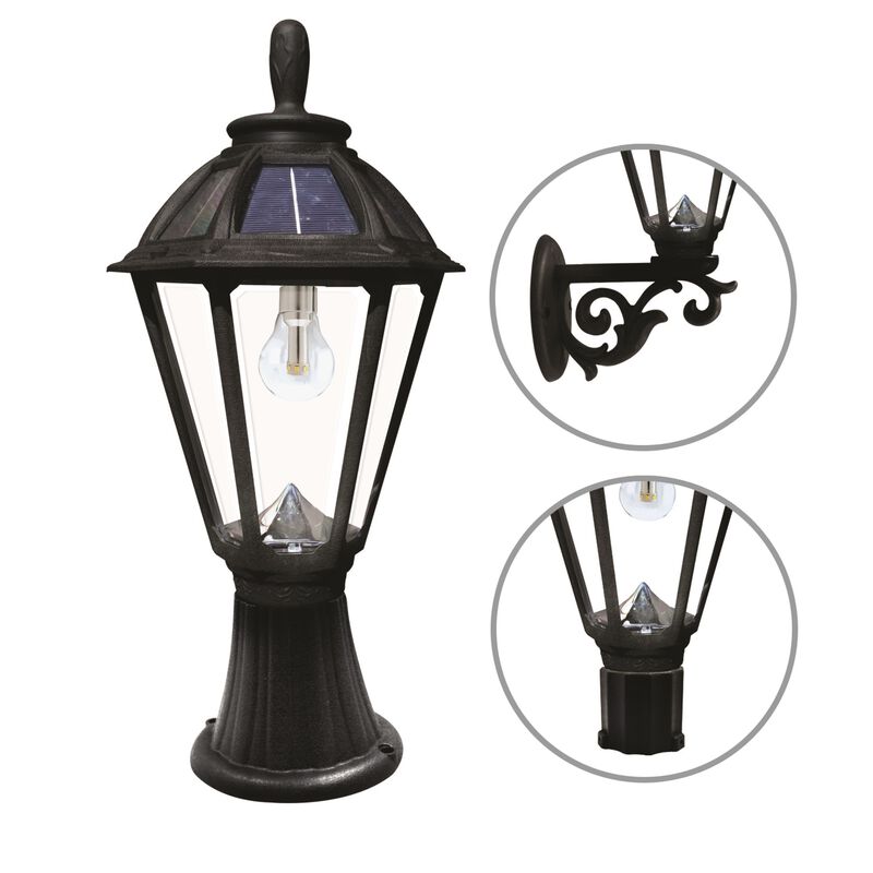 Polaris Solar Light w/GS Solar Light Bulb - Wall/Pier/3" Fitter Mounts - Black
