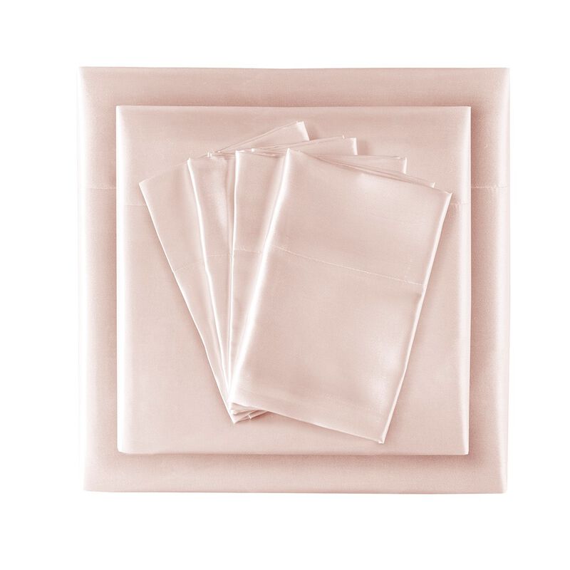 Gracie Mills Coralie 6-Piece Wrinkle-free Satin Sheet Set