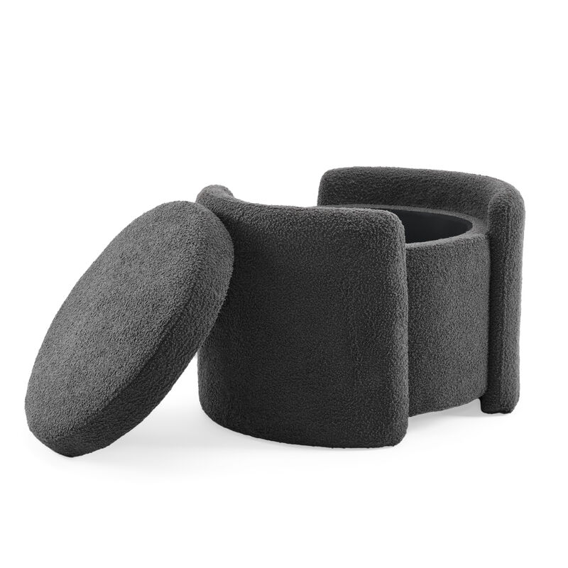 Merax Cozy Boucle Storage Ottoman