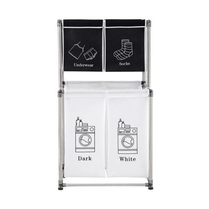 2-Tier Laundry Hamper with Sorter – Dual Compartment Clothes Basket for Easy Organization
