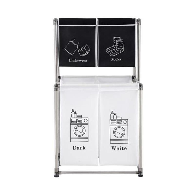 2-Tier Laundry Hamper with Sorter – Dual Compartment Clothes Basket for Easy Organization