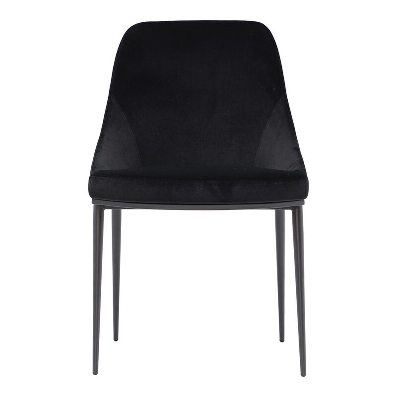 Moe's Home Collection SEDONA DINING CHAIR SHADOWED BLACK VELVET-SET OF TWO