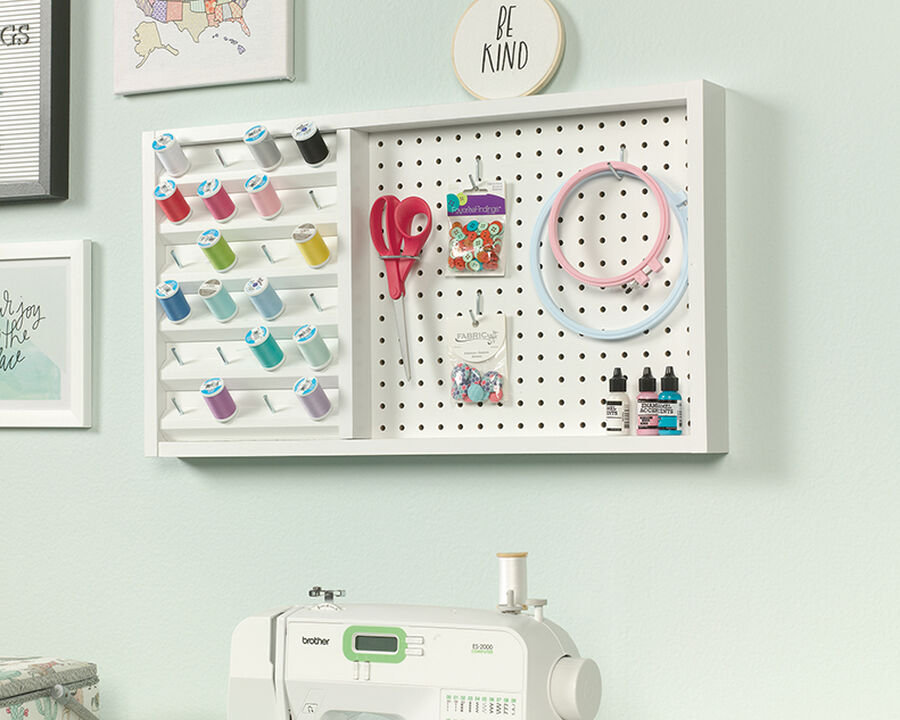 Craft Pro Mounted Pegboard With Thread Storage
