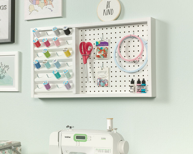 Craft Pro Mounted Pegboard With Thread Storage
