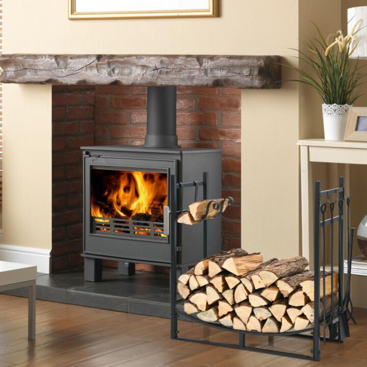 Hivvago Firewood Rack with 4 Tool Set Kindling Holders