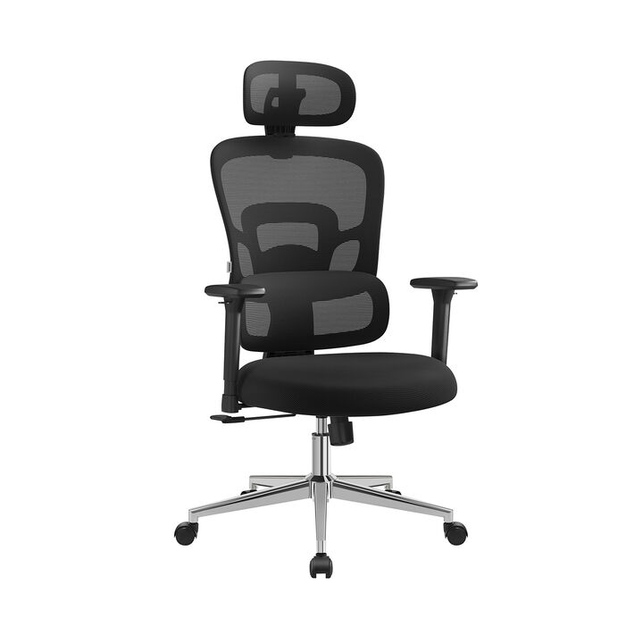 Adjustable Ergonomic Office Chair with Headrest and Armrests for Maximum Comfort
