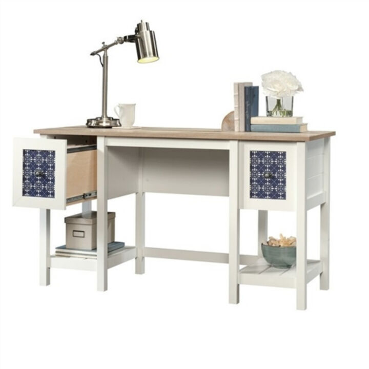 Top 2-Drawer Farmhouse Writing Desk for Home Office