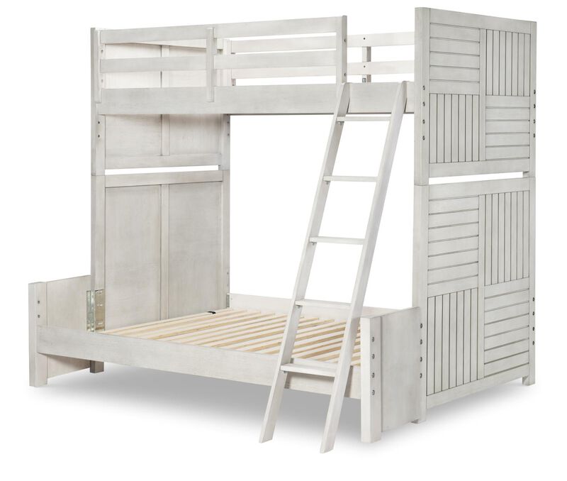 Summer Camp Twin Over Full Bunk Bed in Stone Path Gray