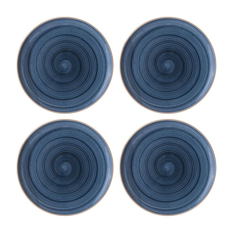 Dusk dia.8" h:1.5" 17 oz. Round Blue Porcelain Bowl (Set of 4)