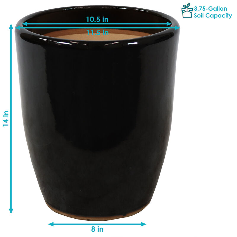 Sunnydaze Captivating Vista Ceramic Planter - 11.5" - Set of 2