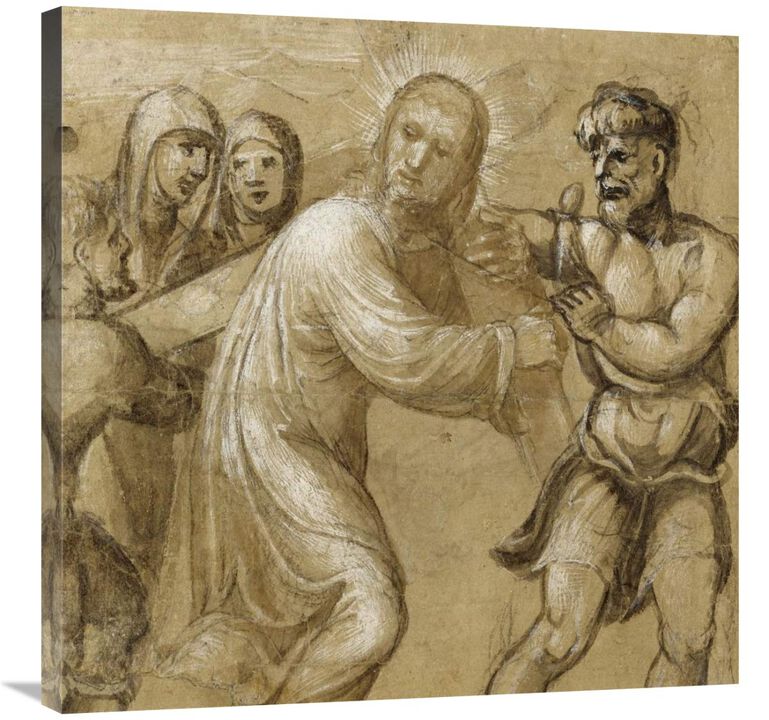 Christ Carrying the Cross (recto); The Resurrection (verso)-Canvas Art-30x30
