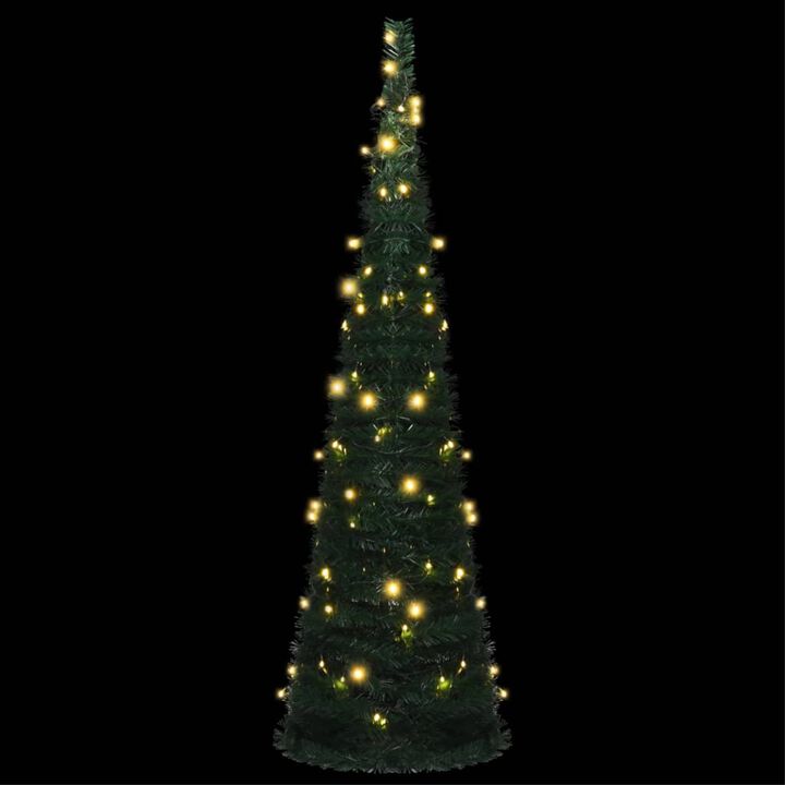 vidaXL Pop-up String Artificial Christmas Tree with LED Green 59.1"