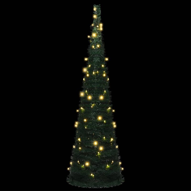 vidaXL Pop-up String Artificial Christmas Tree with LED Green 59.1"