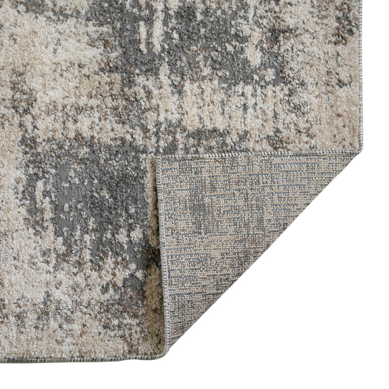 Yasmin Clarise Beige Abstract Polyester Area Rug 7'10" x 10'6"