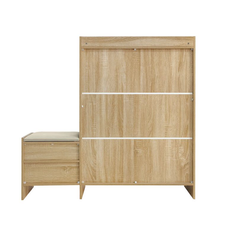 Merax Modern Storage Cabinet Shoe Organizer With 2 Flip Drawers