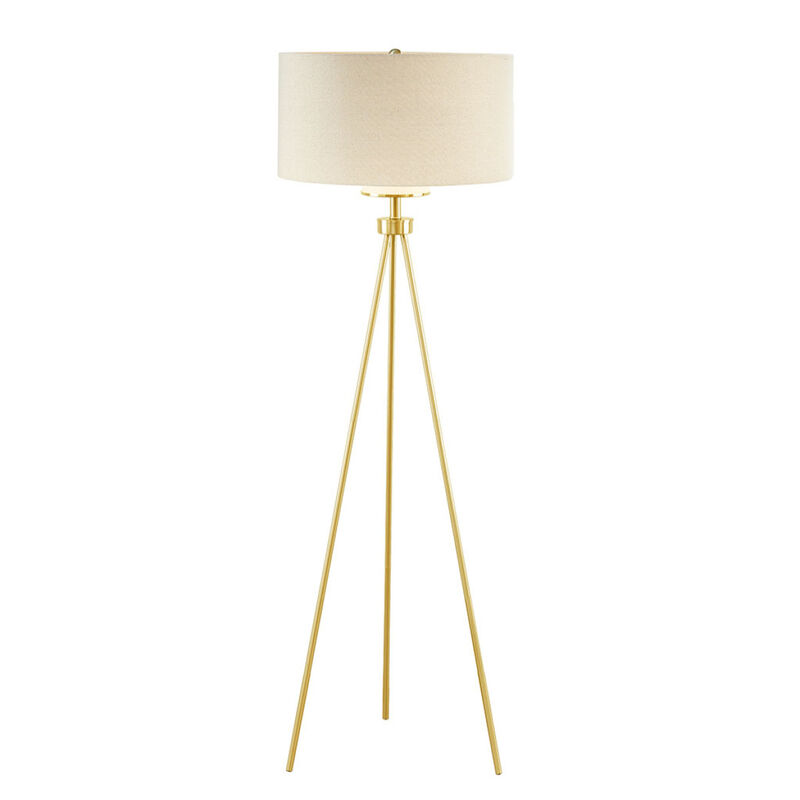 Pacific Metal Tripod Floor Lamp With Glass Shade