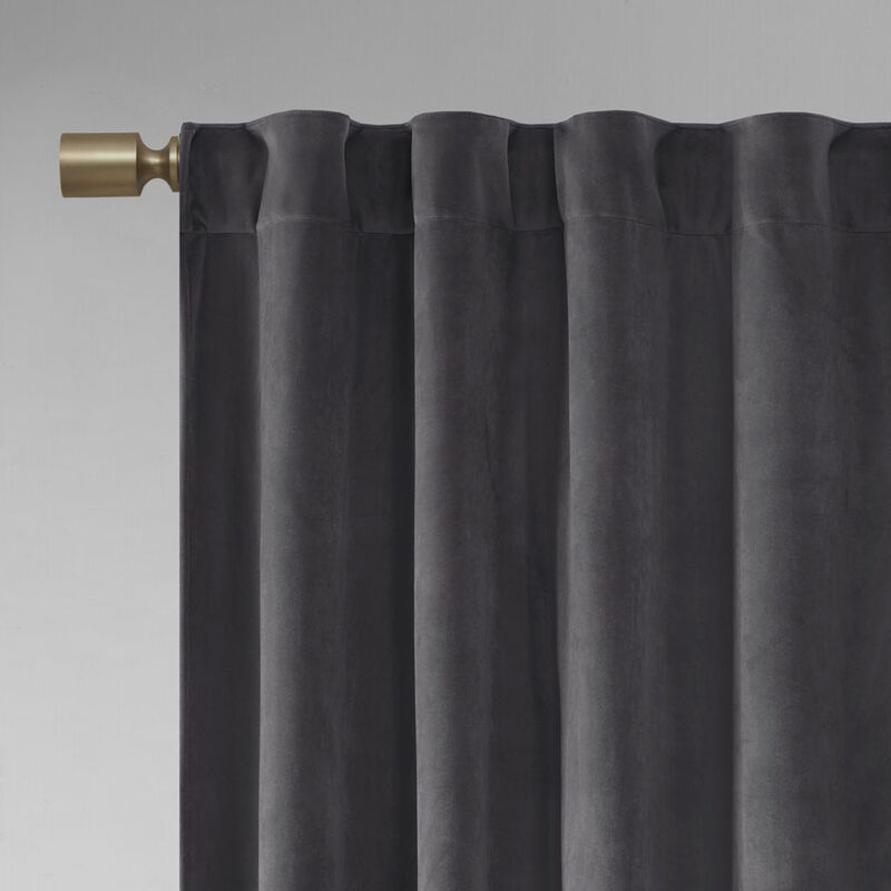 Gracie Mills Peregrine Velvet Room Darkening Curtain Panel Pair - 37x84"