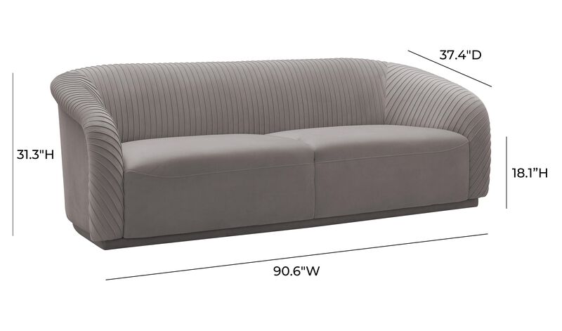 Yara Pleated Velvet Sofa