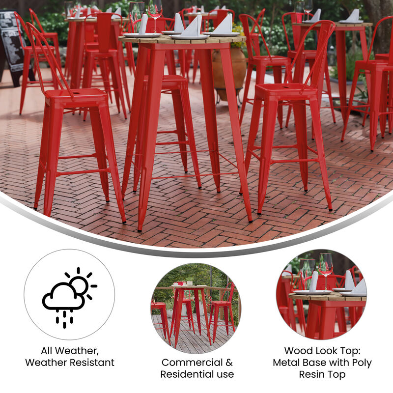 Metal Colorful Restaurant Bar Tables