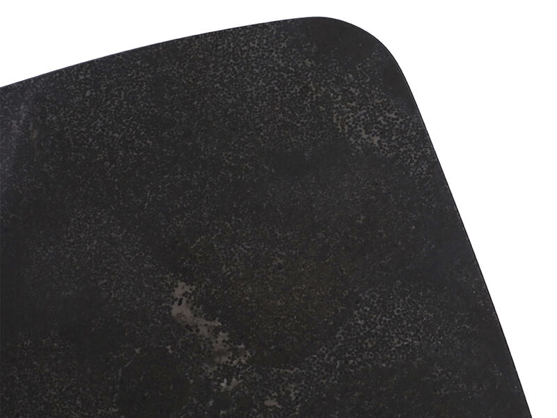 Faura 18" x 43.5" Rectangular Italian Black Marble Coffee Table with Walnut Legs