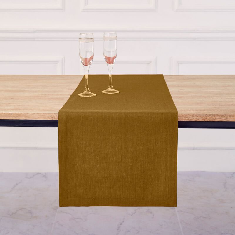 Solino Home 100% Pure Linen Table Runner 14 x 108 Inch | Milan