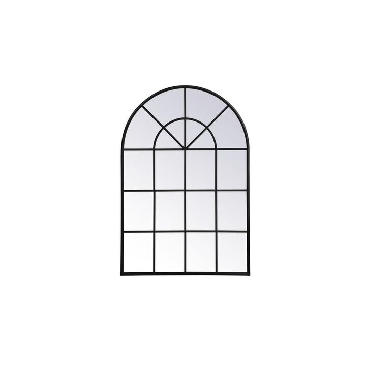 Elegant Decor Metal windowpane mirror 36 inch x 53 inch in Black