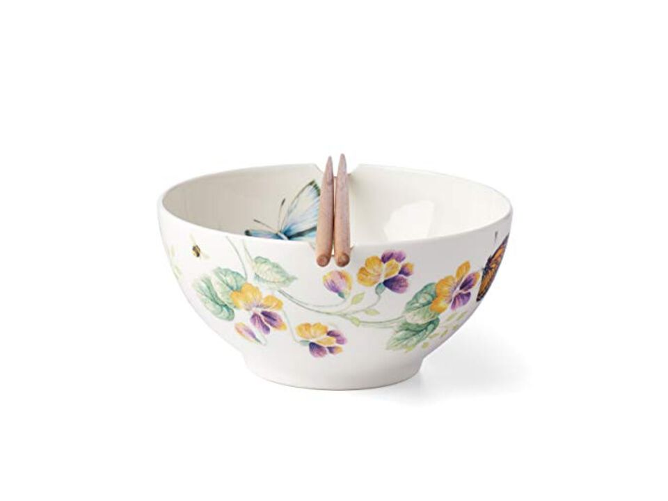 Lenox Butterfly Meadow Bowl & Chopsticks, 1.65 LB, Multi