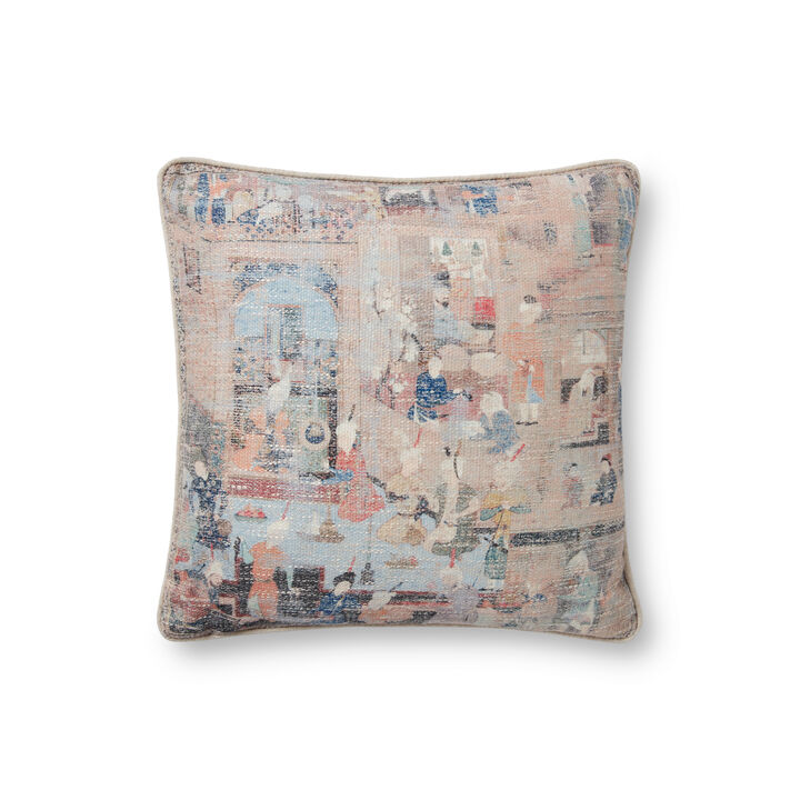 PLL0008 Taupe/Multi 18"x18" Down Pillow