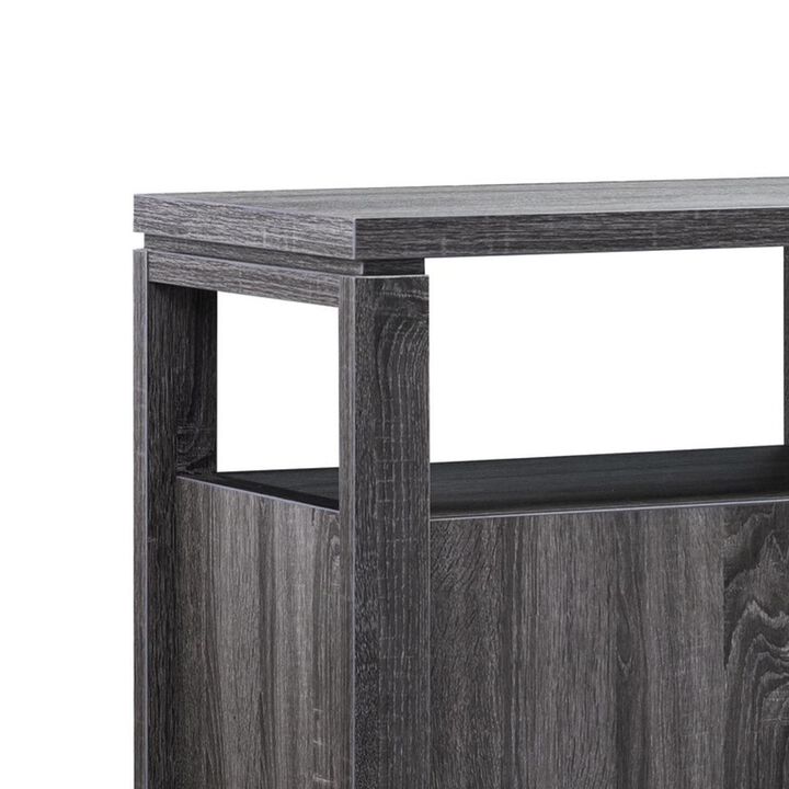 47 Inch Serving Cabinet Buffet Sideboard Console, 2 Shelves, 3 Doors, Gray - Benzara