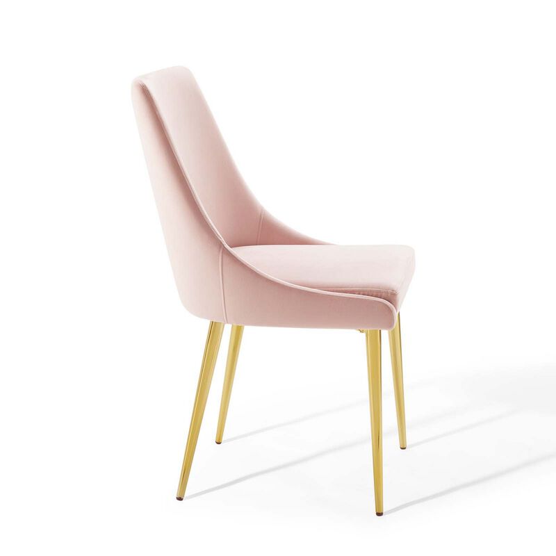 Viscount Modern Accent Performance Velvet Dining Chair-Benzara