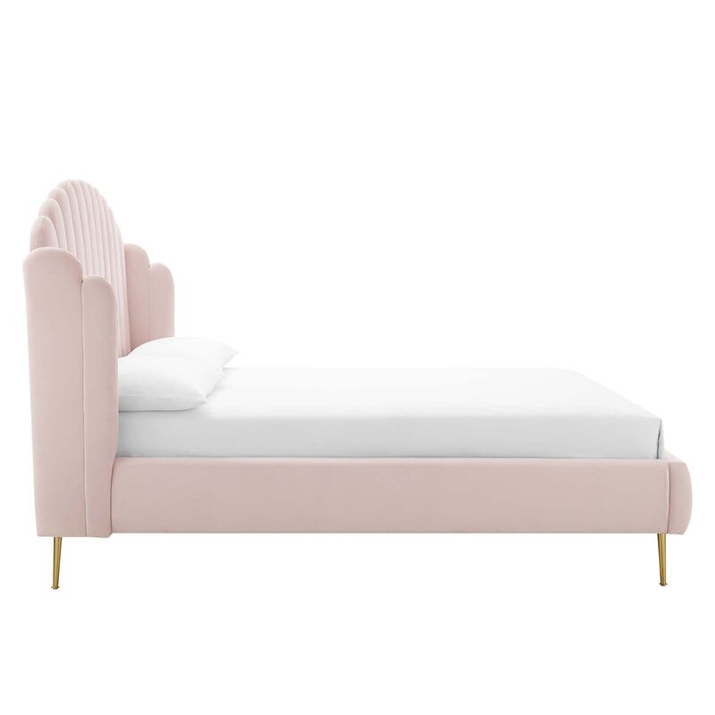Modway - Lana Queen Performance Velvet Wingback Platform Bed