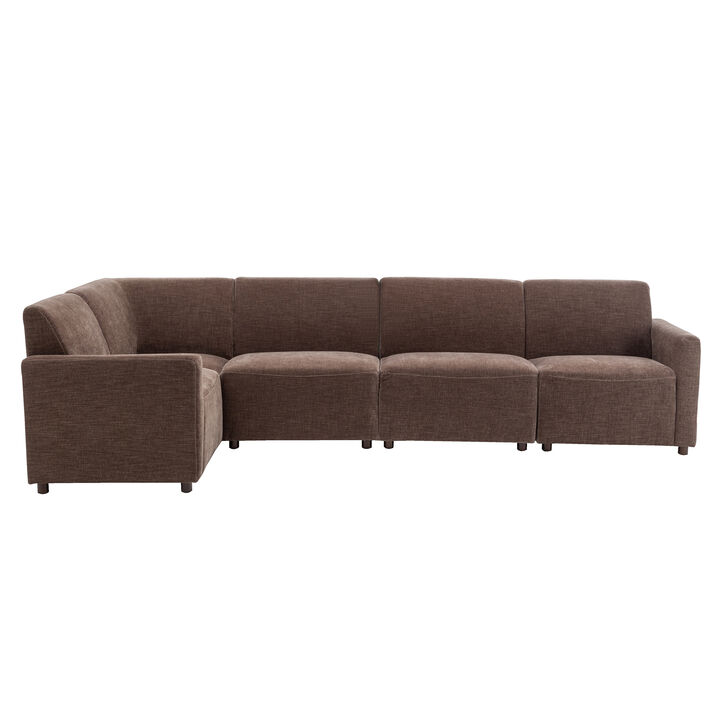 Duvall 5 Piece Modular Sofa -  Brown