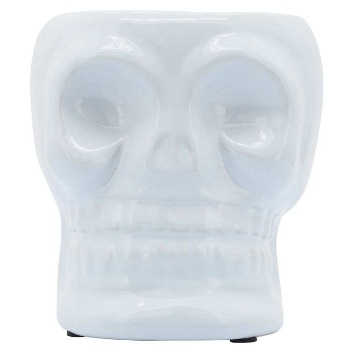 5" Skull Vase, White