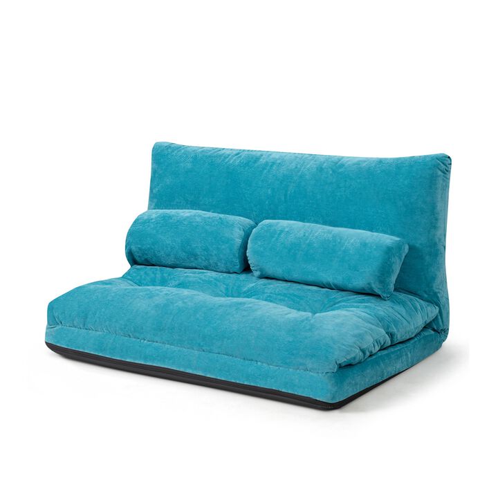 6-Position Adjustable Sleeper Lounge Couch with 2 Pillows