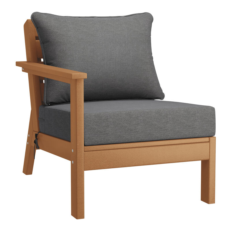WestinTrends Outdoor Patio HDPE Sectional Sofa with Patio Cushions