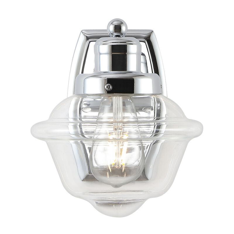 Orleans Iron/Glass Schoolhouse LED Vanity Light