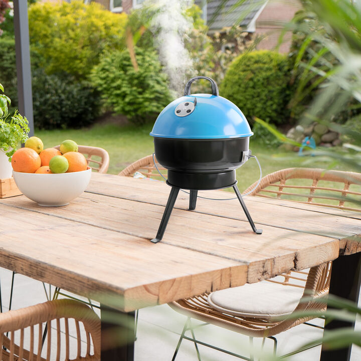 Gibson Home Fireblue Portable 14 Inch BBQ Grill in Blue