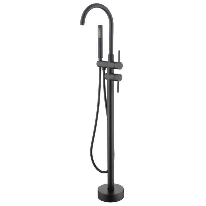 Mount Bathtub Faucet Freestanding Tub Filler Standing High Flow Shower Faucets