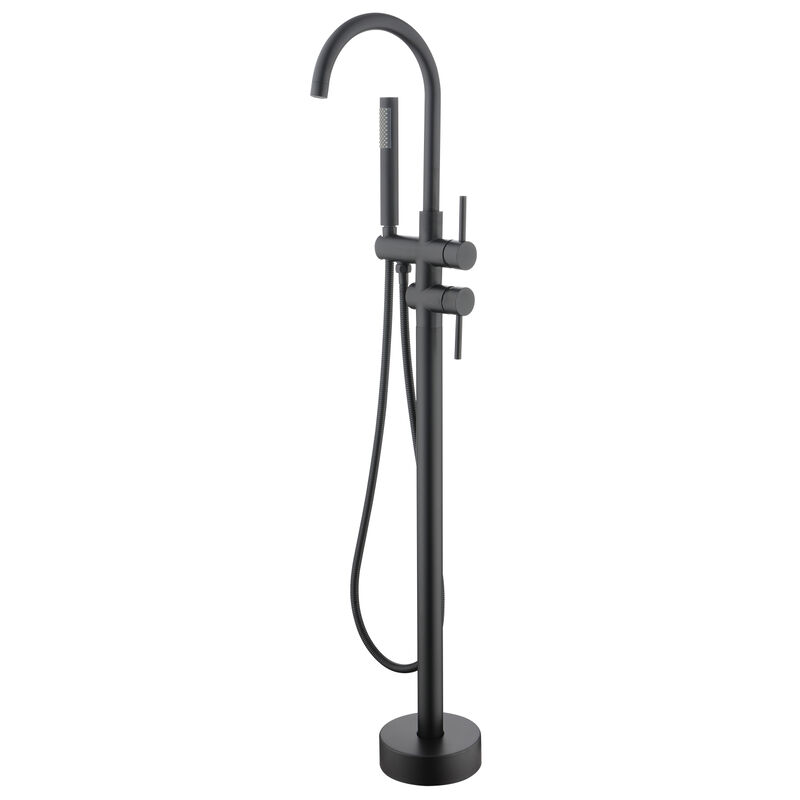 Mount Bathtub Faucet Freestanding Tub Filler Standing High Flow Shower Faucets